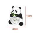 thumbnail image 5 of Reloj de pared con diseño de panda de dibujos animados, reloj de pared de madera silencioso grande, creativo, animal, adorno de pared, para sala de es, 5 of 5