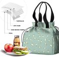 thumbnail image 4 of Pioneer Flower Floral Print Pattern Drawstring Lunch Bag Women - Drawstring Lunch Bag Insulated for Work Office - Stain-Resistant Large Lunchbags for Women with Multi-Pockets, 4 of 6