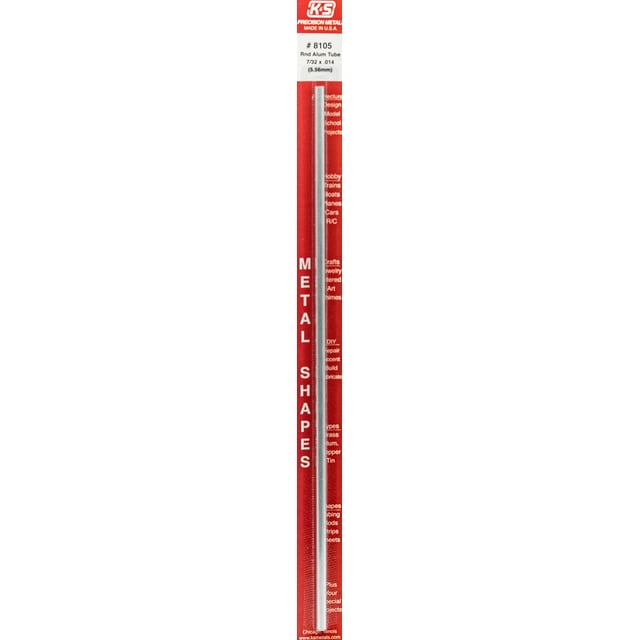 Tubo redondo de aluminio K&S de 5,6 mm de diámetro exterior x 30 cm de largo