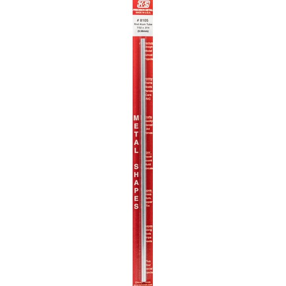 Tubo redondo de aluminio K&S de 5,6 mm de diámetro exterior x 30 cm de largo