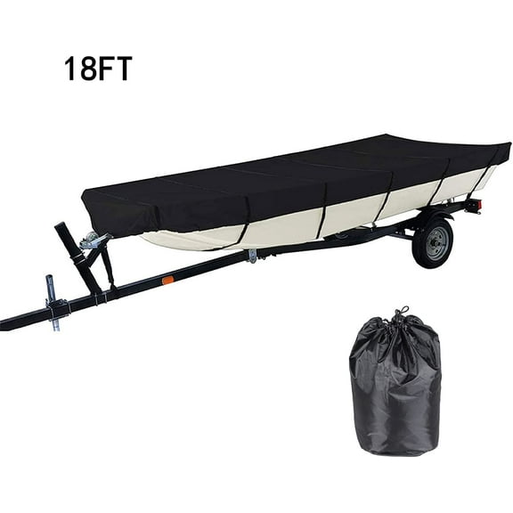 munirater Boat Cover Heavy Duty Trailerable Marine Grade Polyester Replacement for Jon Boat Cover 18FT Length Beam Width to 75 Inch