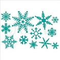 thumbnail image 6 of Large Snowflakes set of 12 Wall Decals Christmas and Holiday Decor Self Adhesive Window and Wall Stickers - Size: Range from 4"-12" - Color: Turquoise, 6 of 6