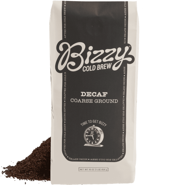 Bizzy Cold Brew Decaf Cold Brew Coffee, Medium Roast, Coarse