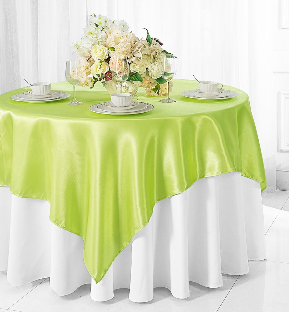 72-Inch x 72-Inch Satin Fabric Table Cover Overlay 