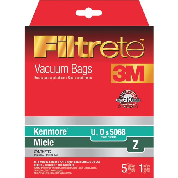 3M Filtrete Vacuum Bag For Kenmore U, O, 5068/Miele Z 5 pk Case Of 1