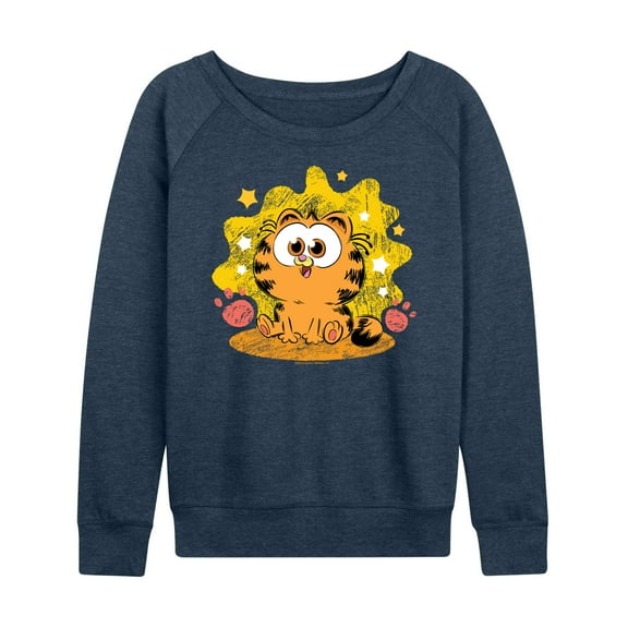 Garfield  - Baby Garfield Paws And Stars  - Women's Lightweight French Terry Long Sleeve Shirt