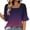 A006 Purple, variant on bnaln Summer Tops for Women Trendy Floral Print T-Shirts Square Neck Short Sleeve Boho Tops Dressy Casual Elegant Tunic Shirts Beach Vacation Cute Tees Blouses Summer Outfits
