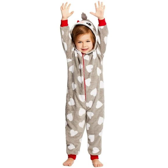 Girls Pajamas - Plush Zippered Kids Animal Onesie Blanket Sleeper