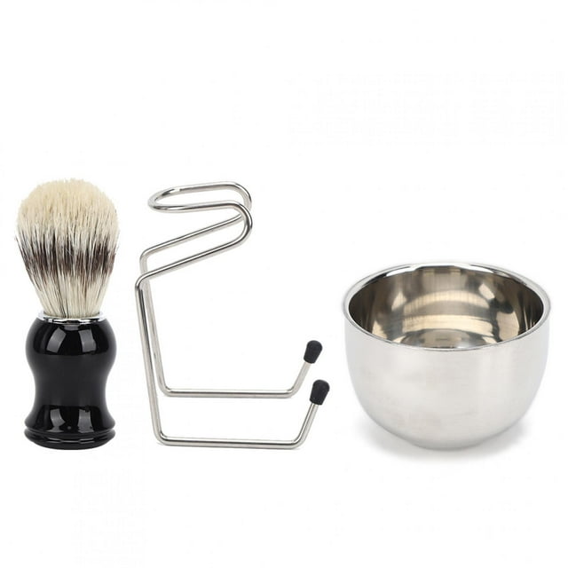 Bol de Rasage, Kit d'Outils de Rasage 3 Pcs/ensemble Support de Rasage Brosse à Raser Compact et Léger