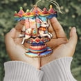 thumbnail image 2 of Designocracy 8100195-1 5 x 5.5 x 0.25 in. Carousel Bunny Wooden Christmas Decor Ornaments, 2 of 8