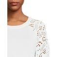 thumbnail image 3 of Nine.Eight Women Casual Long Sleeve Round Neck Statement Pullover Sweatshirt, 3 of 5