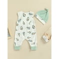 thumbnail image 4 of Bagilaanoe Infant Newborn Baby Boy Girl Summer Outfits Sleeveless Jumpsuit Avocado Romper Onesie Overall, 4 of 8