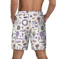 thumbnail image 3 of Kdxio Lavender Flowers Print Men's Swim Trunks with Compression Liner 7 Inch Inseam Quick Dry Swim Shorts, 3 of 7