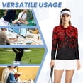 thumbnail image 6 of Uorisanigo Red Heart Long Sleeve Golf Polo Shirts for Women Size S Relaxed Comfortable Quick Dry Athletic Polo Shirts Zip Up Collar Pullover for Workout Sports, 6 of 7