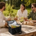 thumbnail image 3 of Insulated Cooler Bag - Portable Thermal Lunch Bag for Food Travel Picnic and Grocery Black, 3 of 5