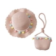 thumbnail image 2 of Sombrero de playa Minnieouse para Niñas y bolso de mano de paja rosa, 2 of 6