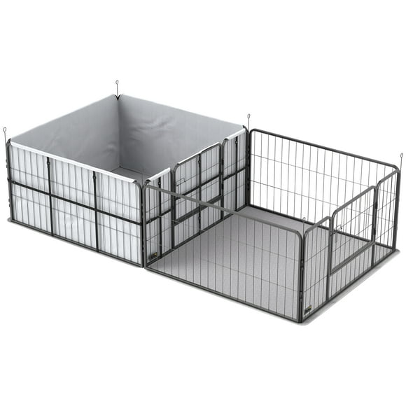 PawHut Whelping Box for Dogs, 7 Panel Pet Playpen with Pee Pads