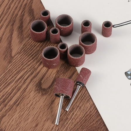 LEORX 14Pcs Sandpaper Drill Attachment for Rotary Tools Brown Round