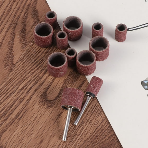 LEORX 14Pcs Sandpaper Drill Attachment for Rotary Tools Brown Round