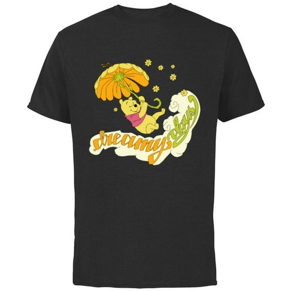 Disney Winnie the Pooh Bear Dreamy Days - Short Sleeve Cotton T-Shirt for Adults - Customized-Black