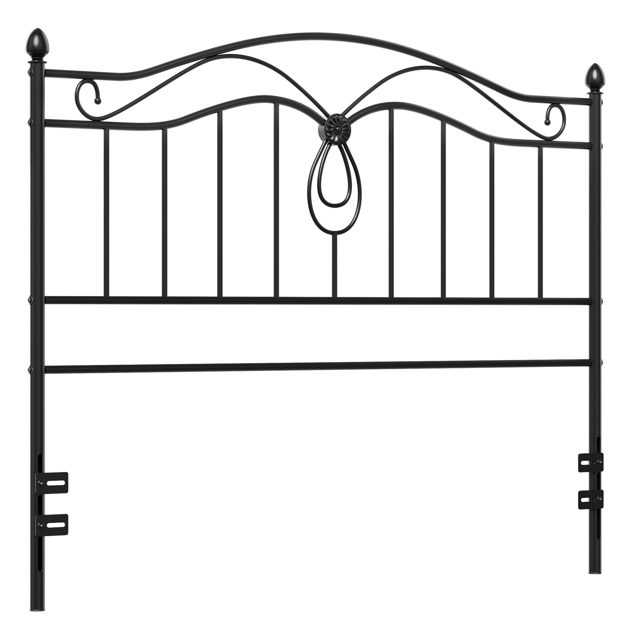 Yoneston Full Size Metal Headboard with Adjustable Height for Full Beds, Black