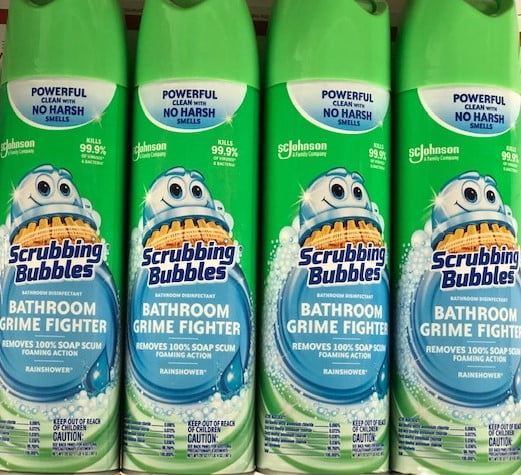 Scrubbing Bubbles Disinfectant Bathroom Grime Fighter Aerosol, Rainshower, 20oz 4 Pack