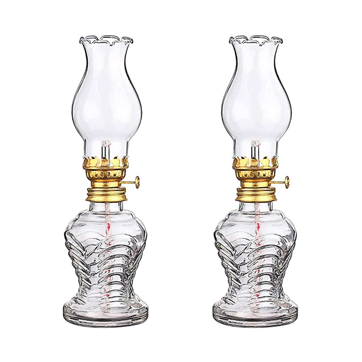 NUOLUX 2pcs Glass Kerosene Lamp Glass Oil Lamp Vintage Oil Lamp Home