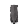 thumbnail image 4 of Unique Bargains Women's Side Zip Low Platform Chunky Heel Ankle Booties Grey (Size 9.5), 4 of 8