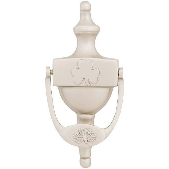 Exclusively Irish Shamrock - Shamrock Door Knocker -Satin Nickel 8 in