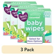 (3 pack) Parent's Choice Refreshing Cucumber Baby Wipes, 300 Count
