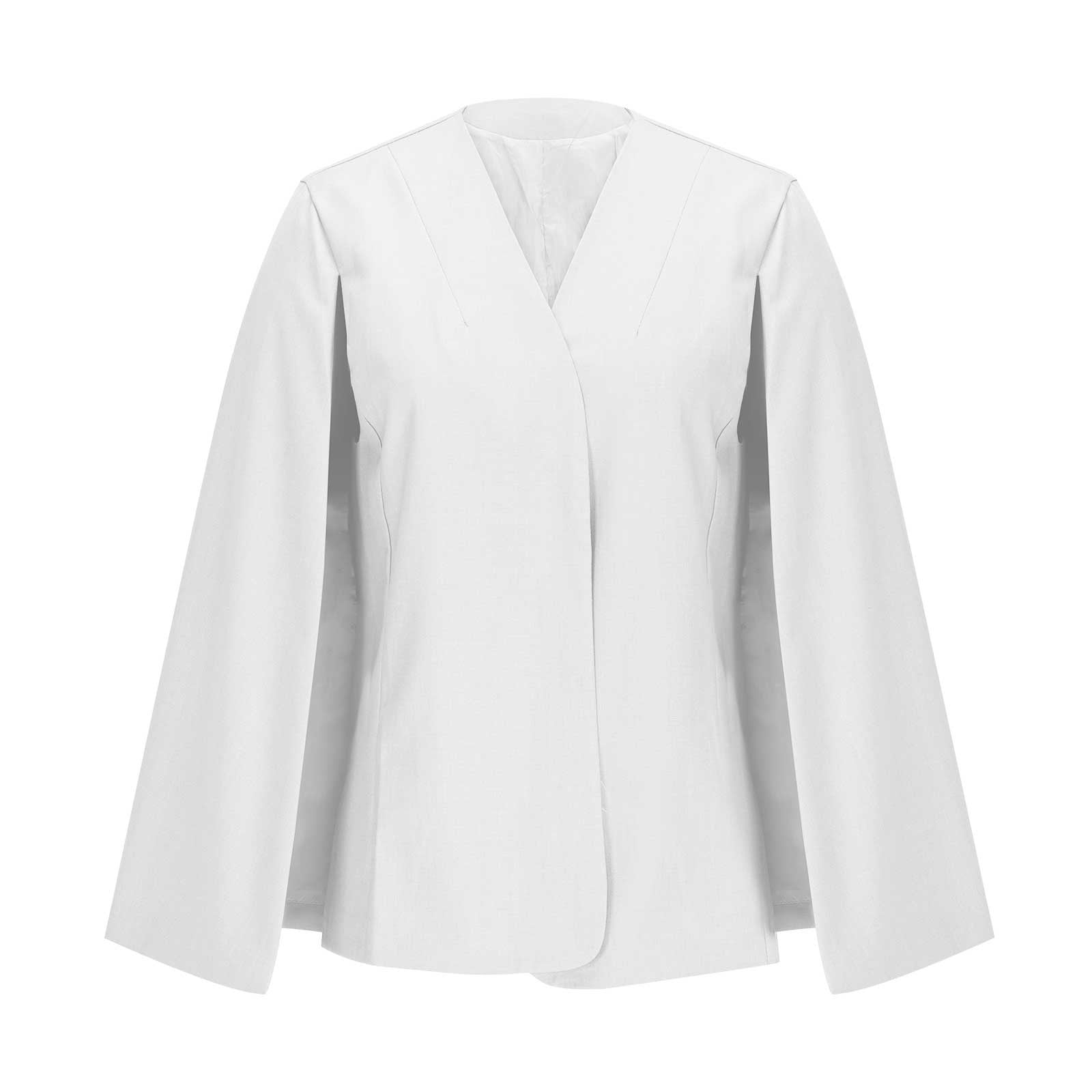 jtjvou Womens Cape Blazer - Split Sleeve Open Front Casual Jacket