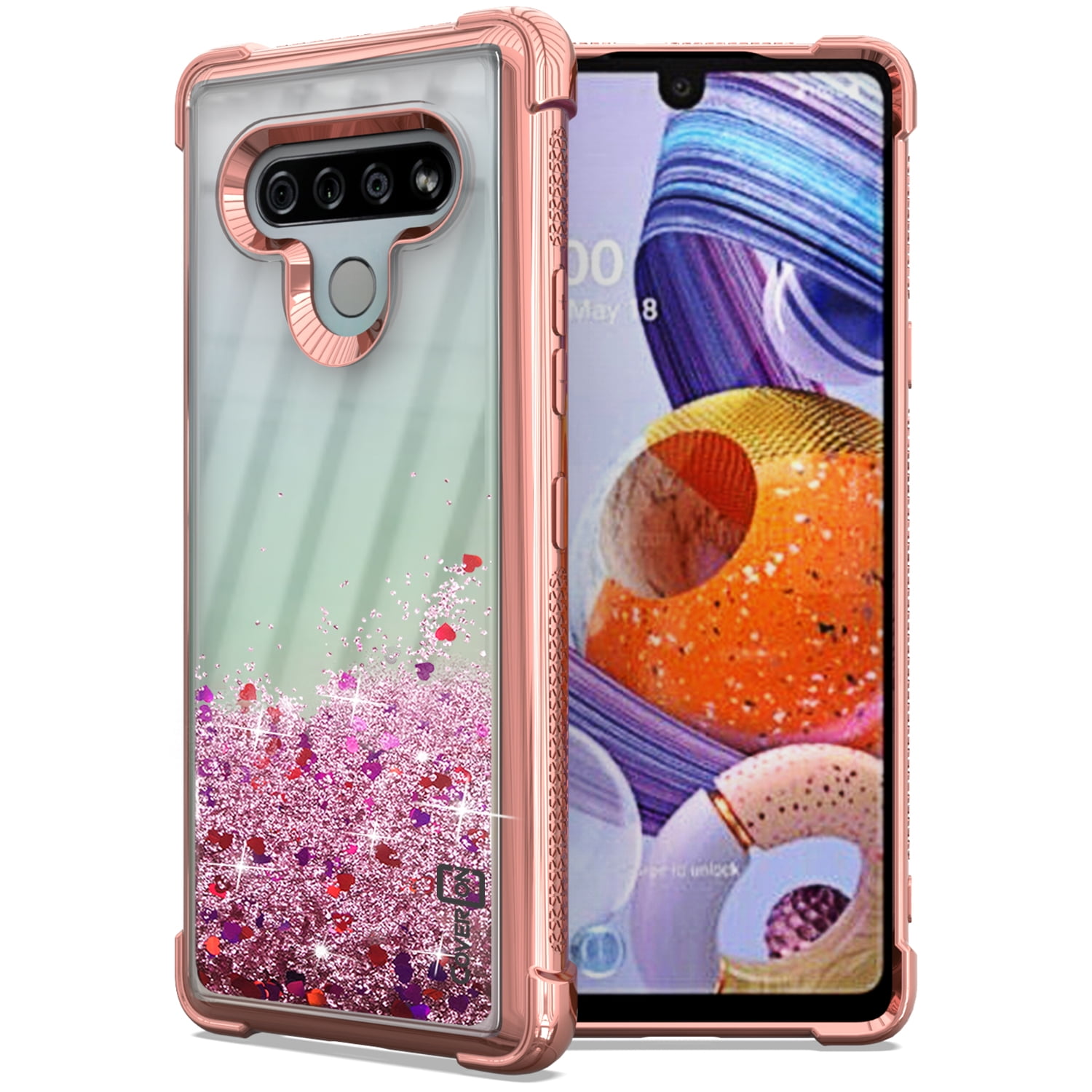 CoverON LG Stylo 6 Case Liquid Glitter Bling Clear TPU Rubber Phone