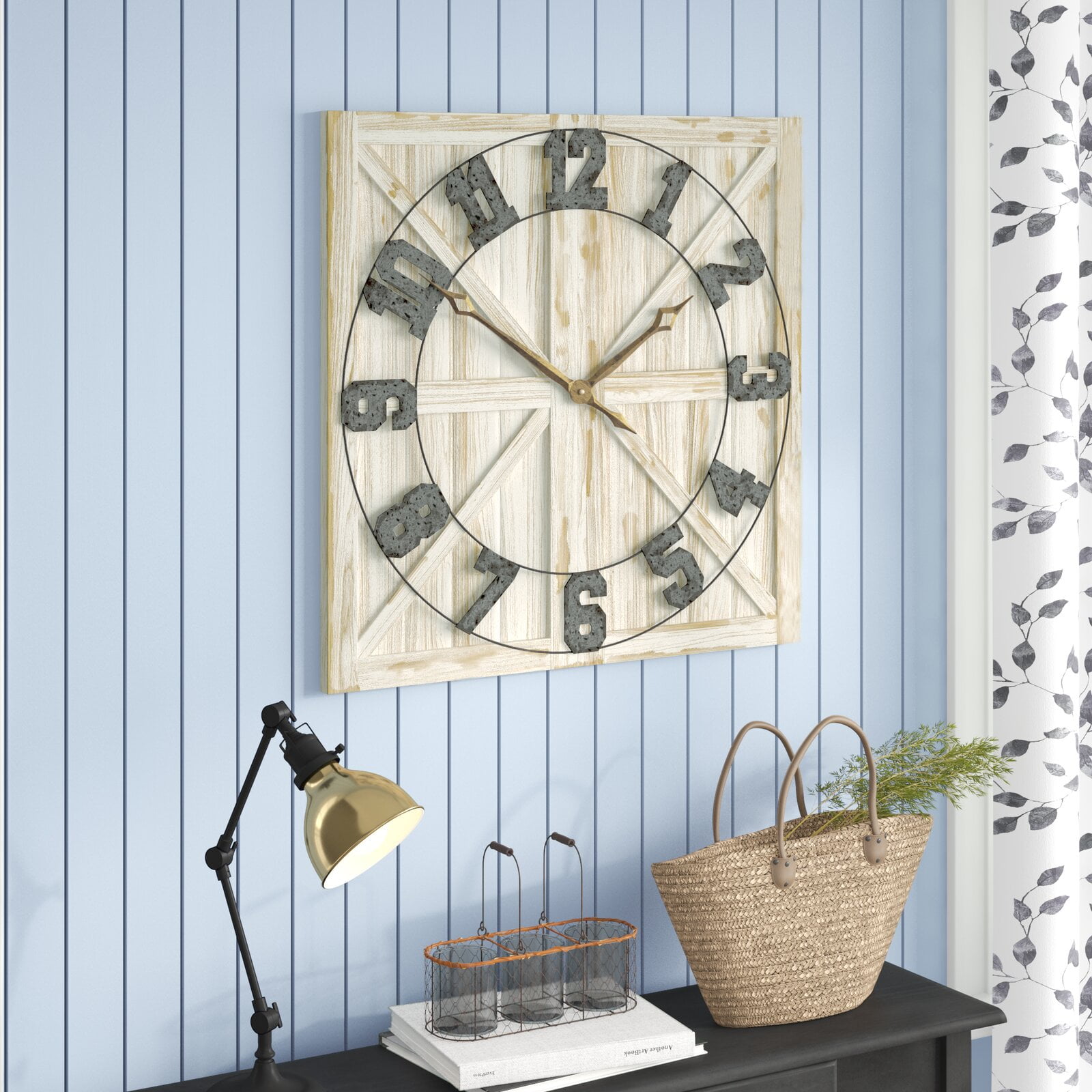 Oversized Rustic Farmhouse Wall Clock