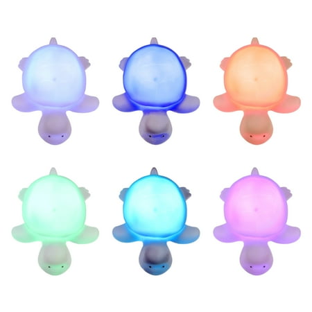 

NUOLUX 6pcs LED Glowing Turtle Toys 7 Color Changing Toys Home Decor Party Supplies
