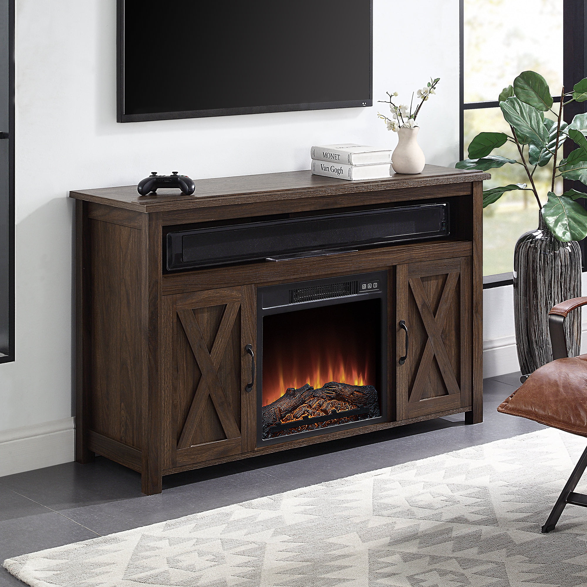 fireplace tv stand big lots
