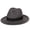 Dark Gris Chine, variant on 100% Wool Wide Brim Fedora Hat Men Women Classic Felt Panama Jazz Trilby Adjustable - Black