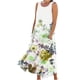 thumbnail image 1 of Vestido de Verano para las Mujeres sin Mangas Lino-Look Impreso Maxi, Suelto Fluido Y Vestido Sexy de Moda para las Mujeres, 1 of 5