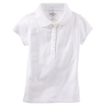 - OshKosh B'gosh Little Girls' Stretch Pique Polo - White - 6 Kids