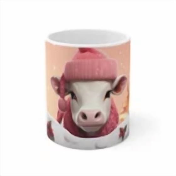 Christmas Cow Ceramic Mug 11Oz