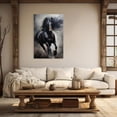 thumbnail image 5 of ZHONGYUTONG Horse Canvas Wall Art Black Running Horse Picture Print Animal Painting Poster for Living Room Decor Framed (12.00" x 18.00"), 5 of 5