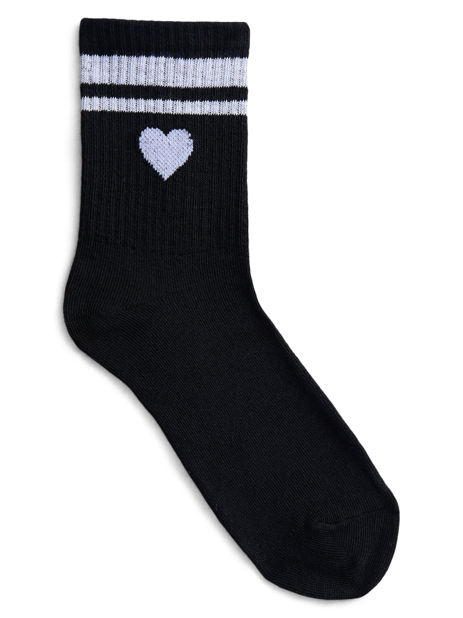 No Boundaries Ribbed Mid Crew Socks, 6-Pack, Women's, Shoe Sizes 4-10
