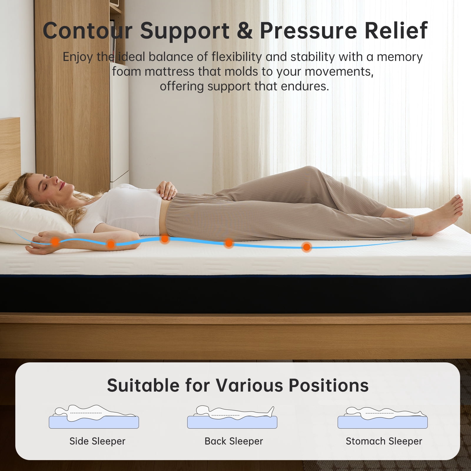 Babyqueen Full Size Mattress 8" Medium Firm Gel Memory Foam Mattress Full for Pressure Relief, Bed in a Box, Breathable Cooling Layers, Certified Safe Materials