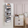 thumbnail image 5 of 4 Shelf Over Door Hanging Organizer,Wall Mount,Large Capacity Storage with Clear Window Pockets for Kids Toys,cloths,Diapers,etc,Grey, 5 of 6