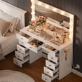 thumbnail image 5 of Vanity Desk, with LED Lights Mirror & Power Outlet, with 11 Storage Drawers, 3 Lighting Modes & Adjustable Brightness, White Dressing Table for Bedroom, 5 of 5
