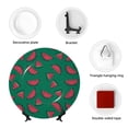 thumbnail image 4 of Salouo Watermelon Pattern Bone China Decorative Plate,Holiday Decor Decorative Ceramic Plates with Stand Elegant Home DéCor for Hallway/Living Room/Bedroom-7in, 4 of 6
