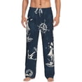 thumbnail image 2 of Picia Vintage Marine Mens Soft Woven Cotton Elastic Waistband Sleep Pajama Pant Lounge Sleep Pant With Pockets And Drawstring-Medium, 2 of 9