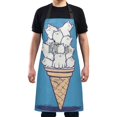 thumbnail image 4 of Yayeee Chief Kitchen Apron with Pockets for Cooking Water Resistant Unisex Adjustable Neck Strap, Ice Cream Cat, 4 of 7