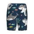 thumbnail image 4 of Picia Friendly Smiling Sharks Pajama Shorts for Men, Men's Pajama Bottoms, Sleepwear,Short Pajama Pants-, 4 of 9