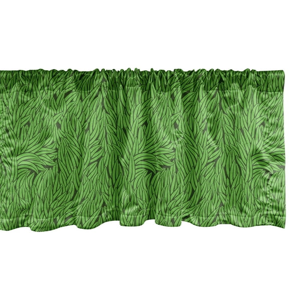 Ambesonne Green Window Valance, Grass Growth Abstract, 54" X 18", Lime Green Emerald