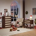 thumbnail image 6 of Leyaoyao Boho Accent Nightstand Set of 2 with Charging Station, 30" Tall Rattan 2-Drawer Bedside Table, Wood End Table for Bedroom, Walnut, 6 of 9